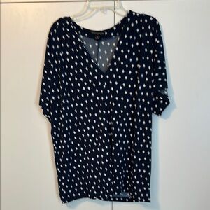 Banana Republic Navy Blue Blouse with White Pattern